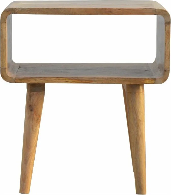 Artisan Furniture Dębowa zakrzywiona otwarta szafka nocna, sypialnia