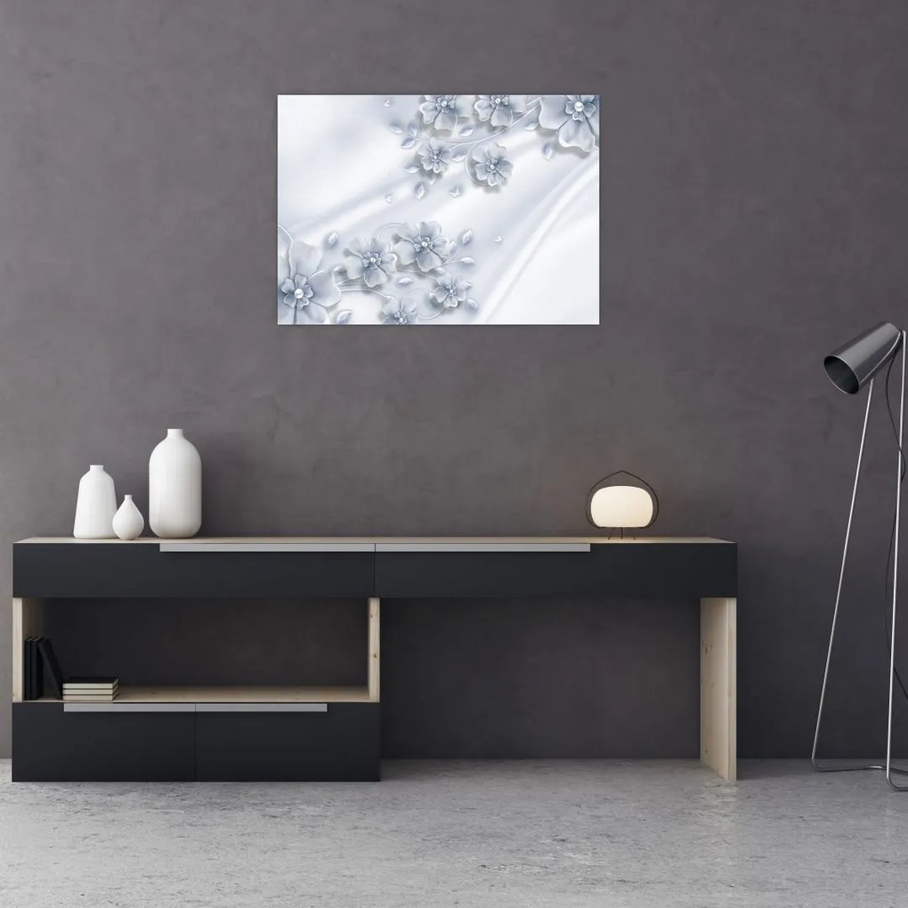 Obraz na szkle - kwiatowy wzór (70x50 cm)