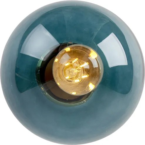 Inteligentna lampa sufitowa mosiężna ze szklanym kloszem w kolorze ocean blue, w tym WiFi ST64 - Pallon