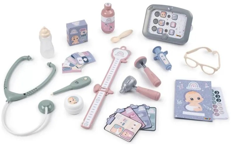 Smoby baby care centrum medyczne opieki dla lalek z elektronicznym tabletem + 24 akc.