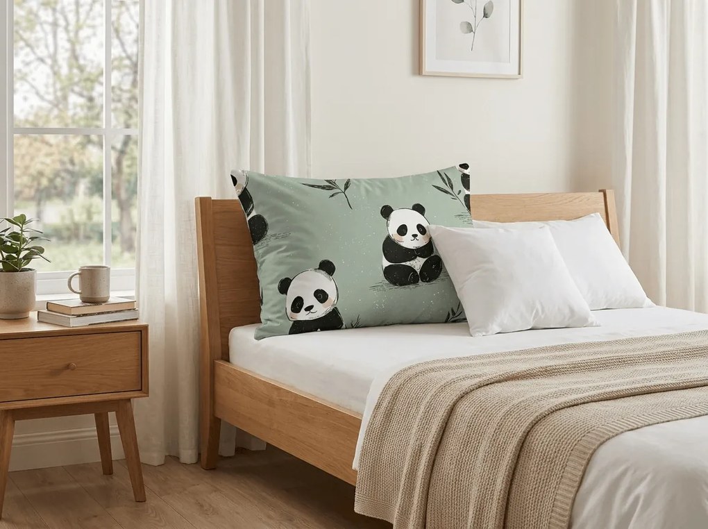 Poszewka na poduszkę z mikrofibry PANDA RELAX 70x90 cm, miętowa