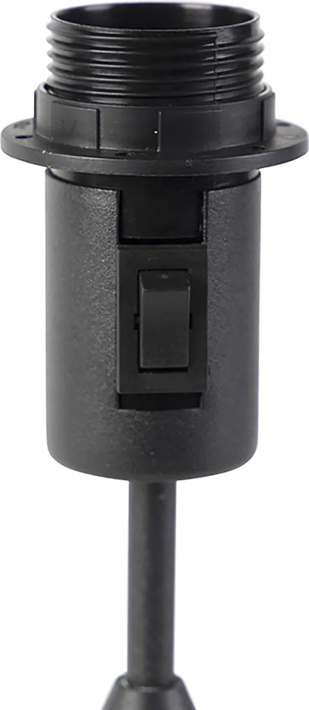 Lampa stołowa czarna regulowana z kloszem w kolorze jasnobrązowym 35 cm - Parte