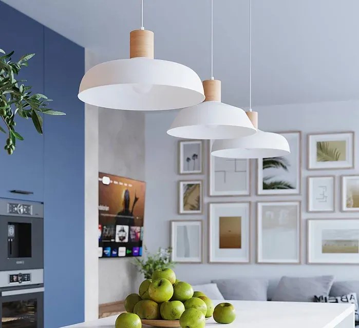 Skandynawska biała lampa wisząca nad stół B3-K64