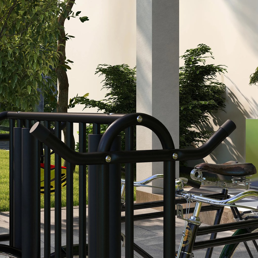 DURHAND Stojak na Rowery Czarny 90x80x80cm | Aosom PL