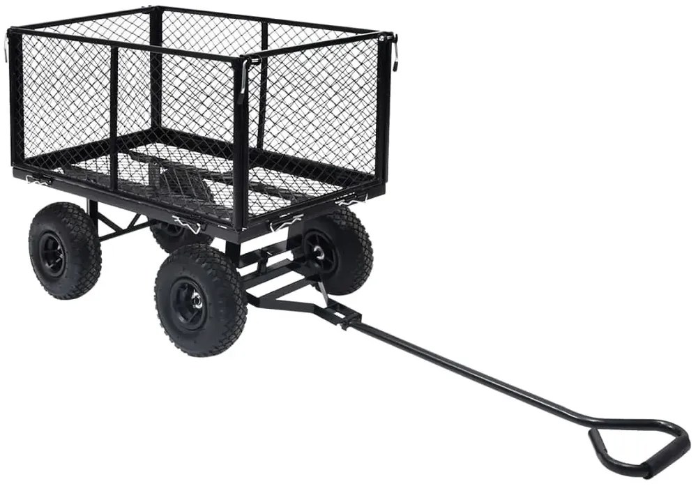 Czarny wózek ogrodowy na pneumatycznych kołach B1-D31