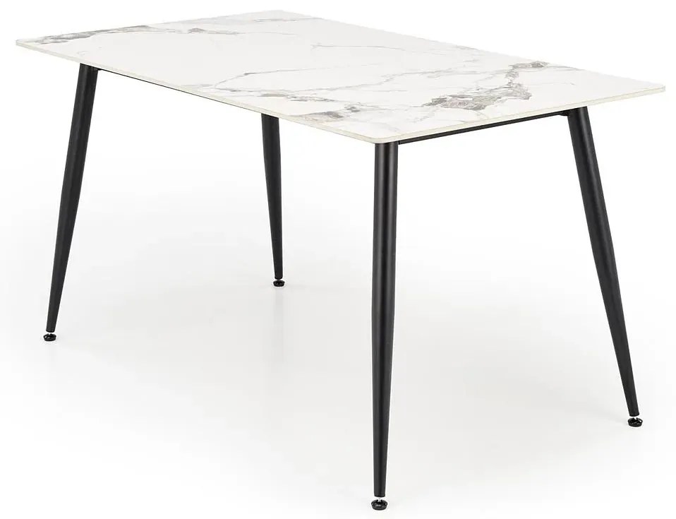 Stół z blatem biały marmur 140x80 - Emma 4X