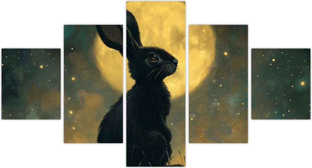 Obraz - Zając z księżycem (125x70 cm)