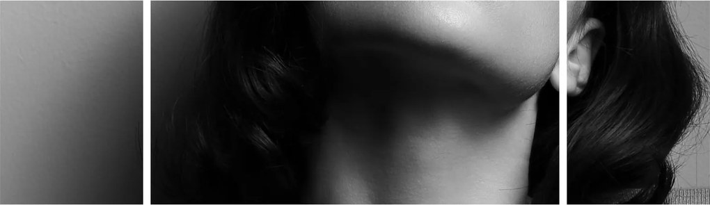 Obraz - Portret kobiety z czerwoną szminką (170x50 cm)