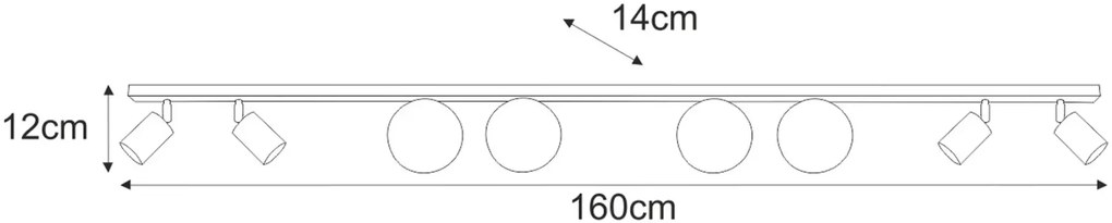Lampa na szerokiej listwie nownoczesna czarna F0-K96