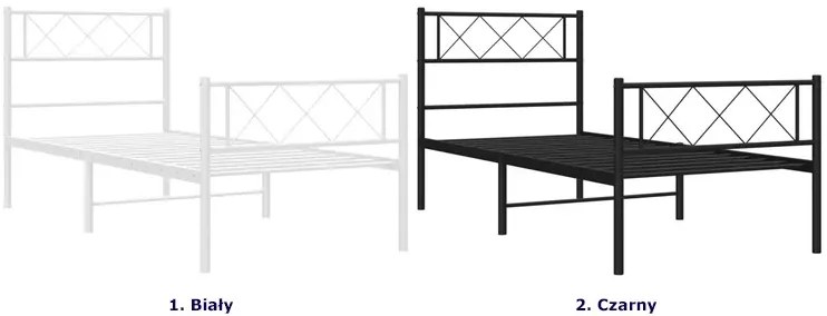 Białe metalowe łózko industrialne 80x200 cm M1-B22