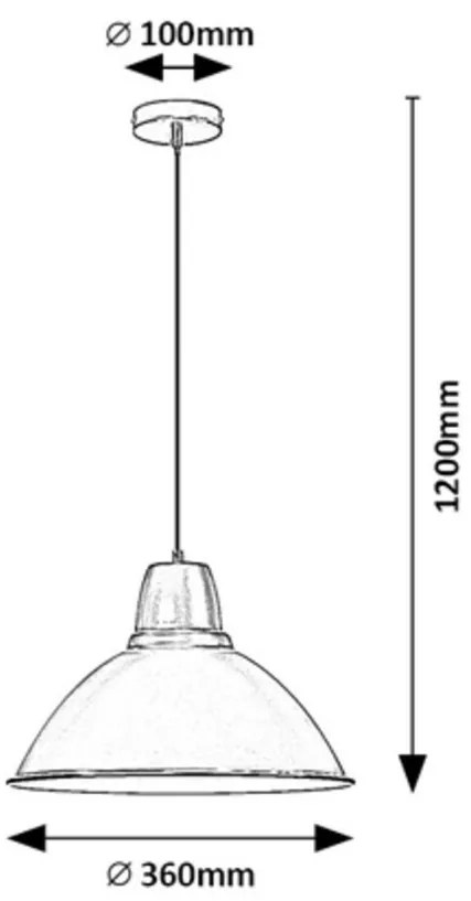 Rabalux 72013 lampa wisząca Wilbour, czarny