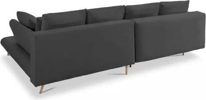 Narożnik MONTE Lewostronny z funkcją spania, pojemnikiem i poduszkami, Sorriso 20 Ciemno szary WERSAL