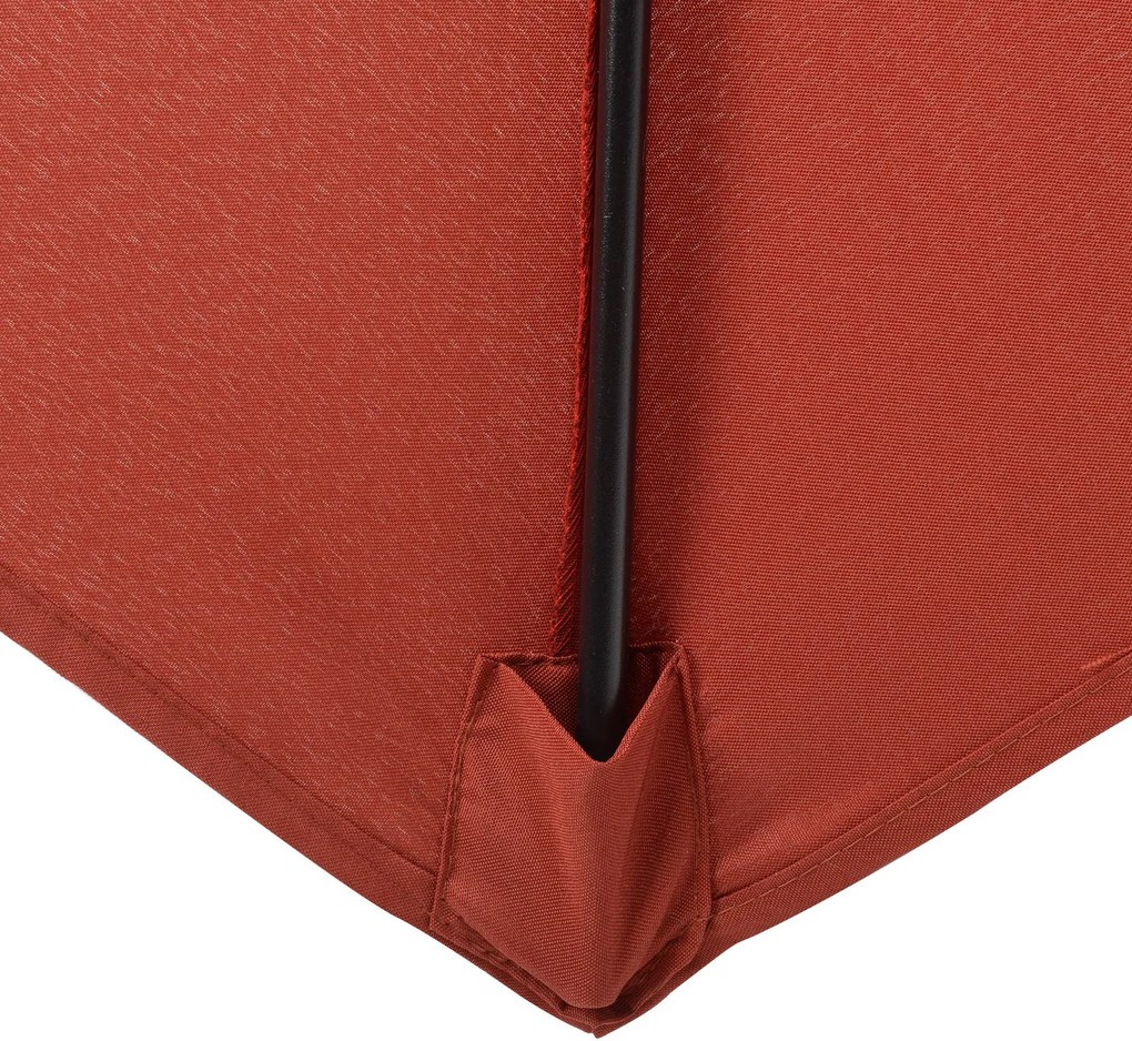 Outsunny Parasol Ø196 cm z funkcją kąta, sześciokątny parasol balkonowy dla plaży balkonu ogrodu, Bordowy