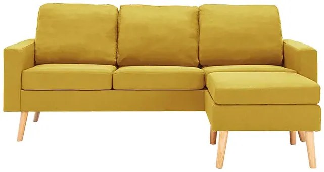 3-osobowa żółta sofa z podnóżkiem H6-B21