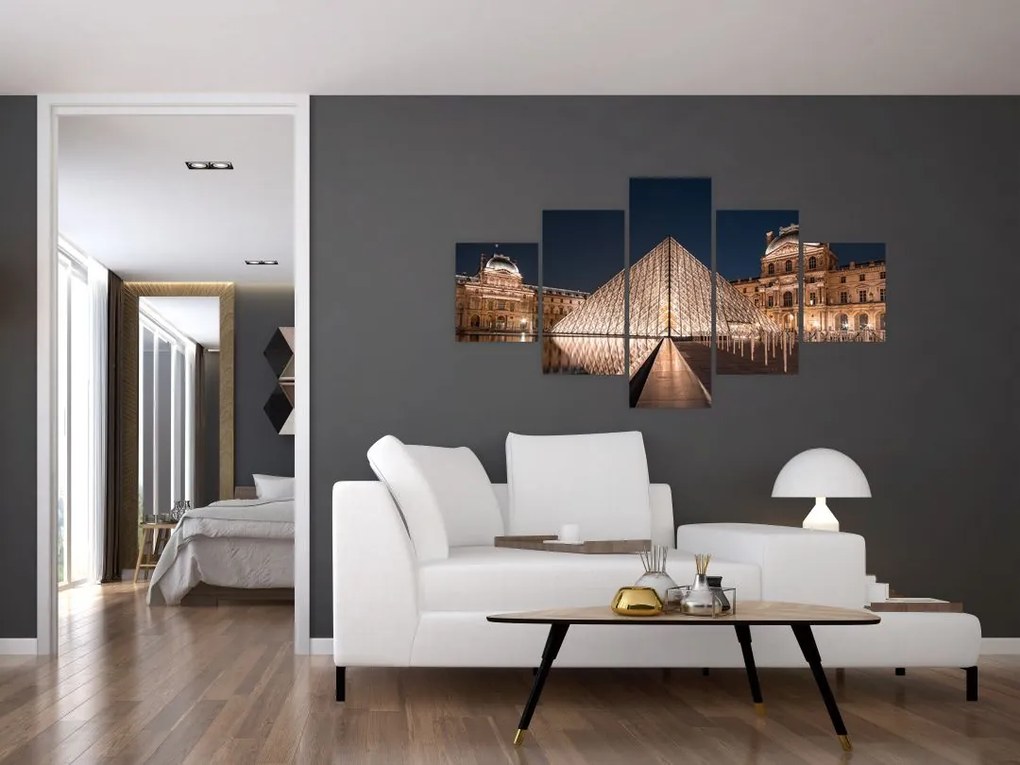 Obraz - Luwr w nocy (125x70 cm)