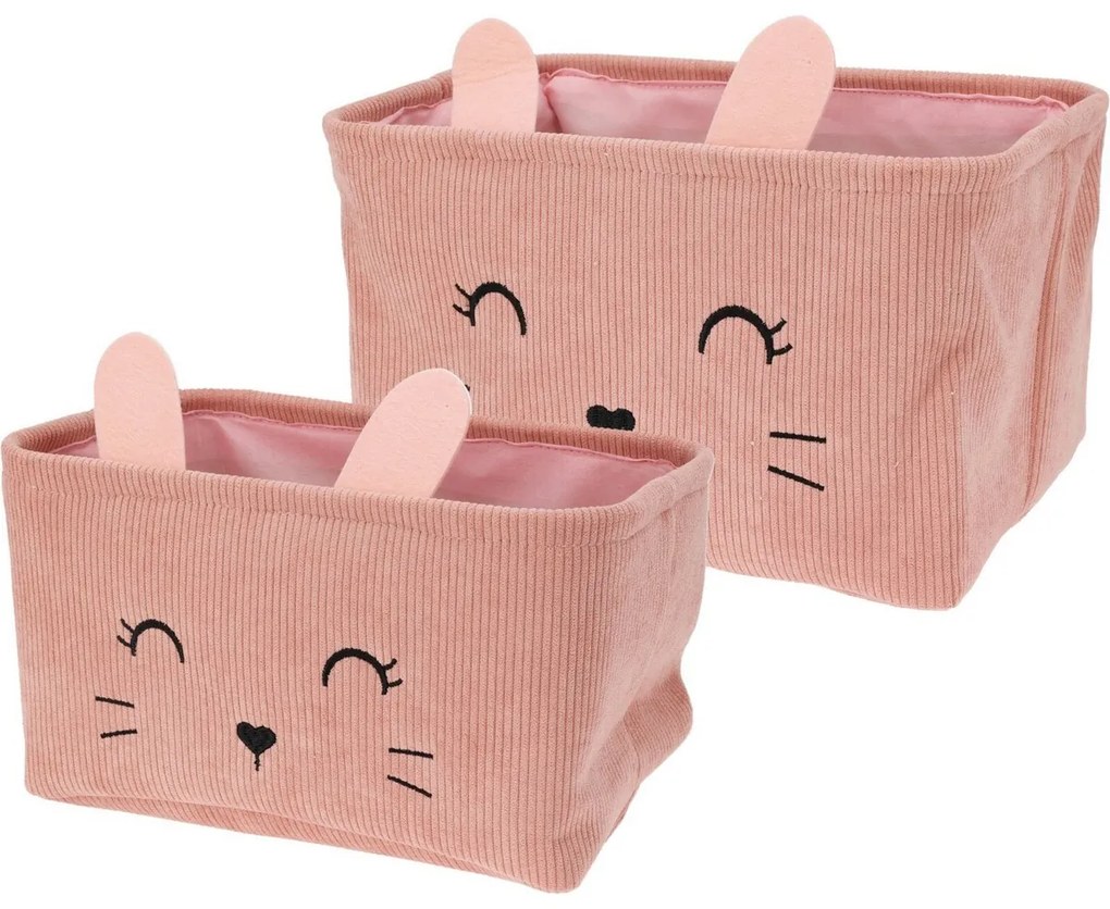 Hatu Zestaw koszyków tekstylnych dla dzieci, różowy, 2 szt.