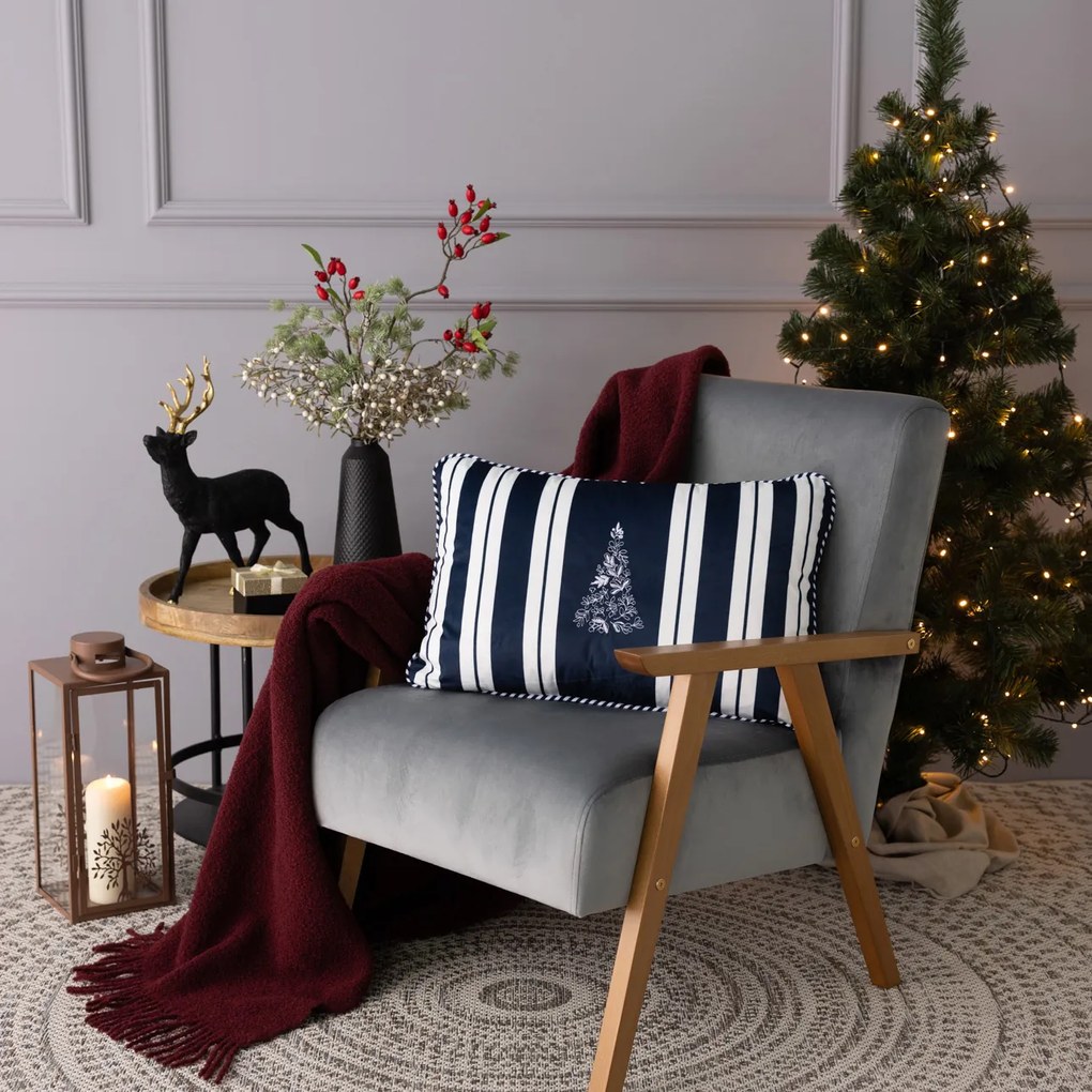 Poszewka na poduszkę Blue & White Noel 60x40 cm