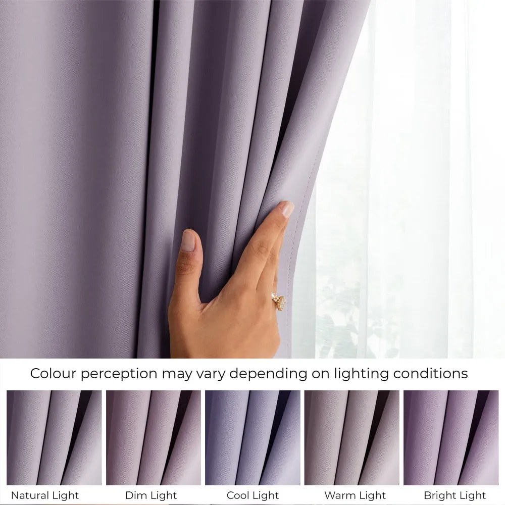 Szaroróżowa zasłona częściowo zaciemniająca (dimout) 140x270 cm Kierra – Restilo