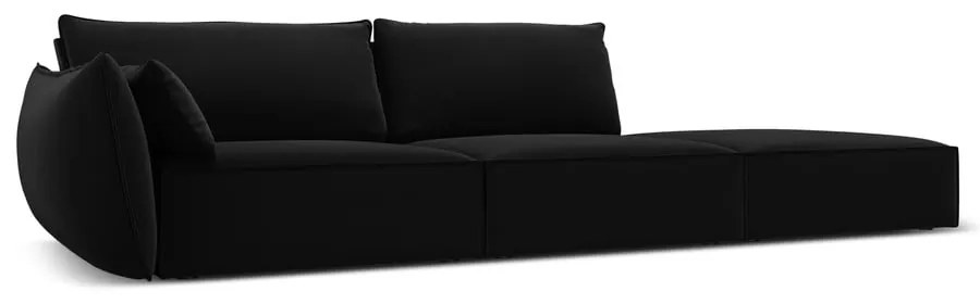 Czarna aksamitna sofa lewostronna 264 cm Vanda – Mazzini Sofas