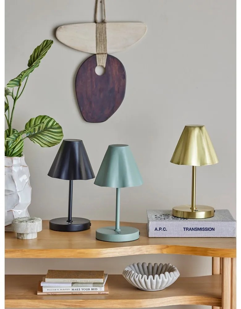 Lampa stołowa LED w kolorze mosiądzu z metalowym kloszem (wysokość 28 cm) Lianna – Bloomingville