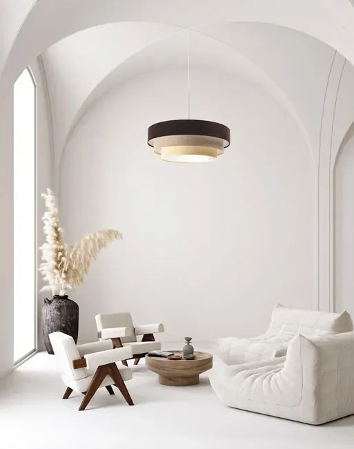 Potrójna okrągła lampa wisząca welurowa - 2X S445 T5-F16