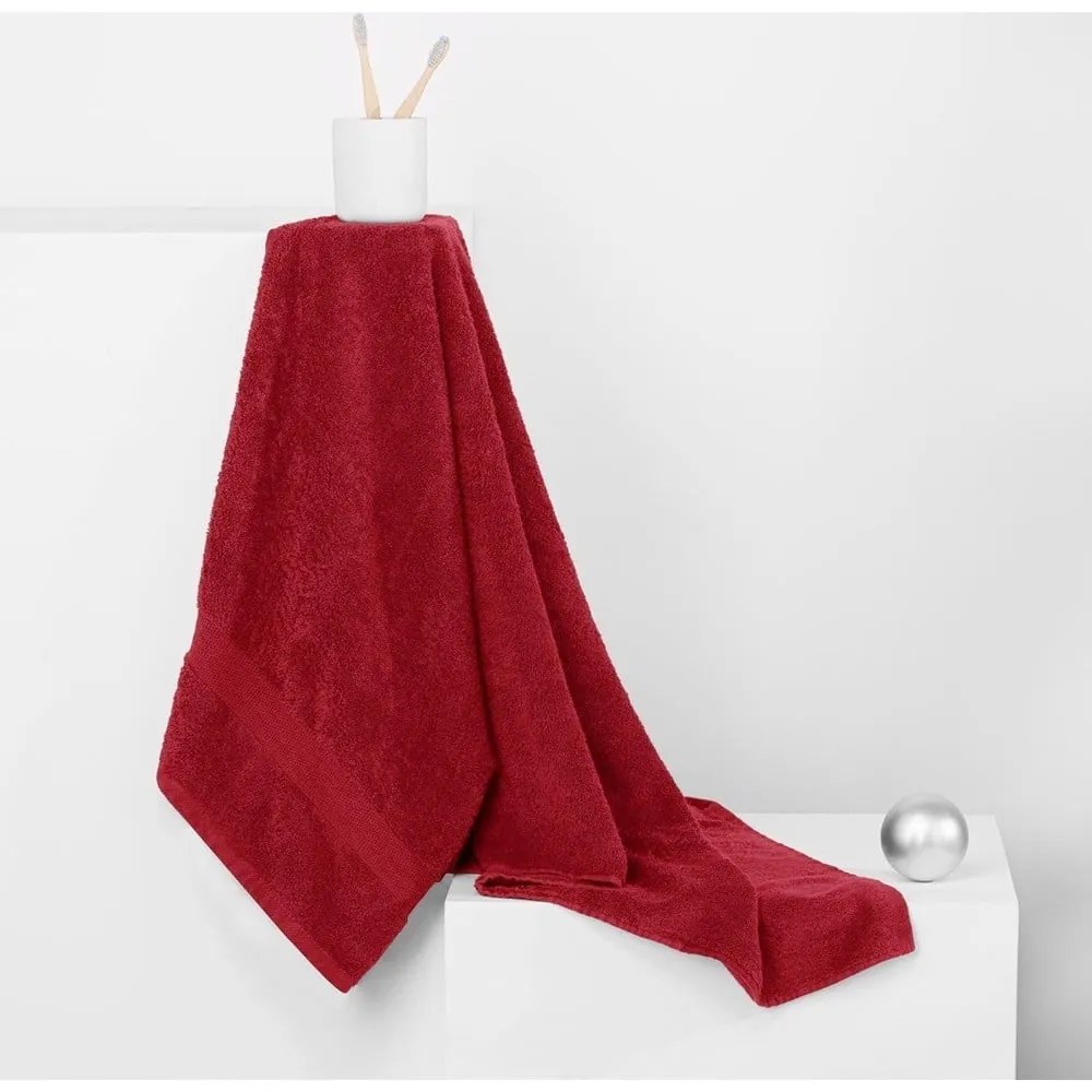 Czerwone bawełniane ręczniki zestaw 4 szt. frotte Marina – DecoKing