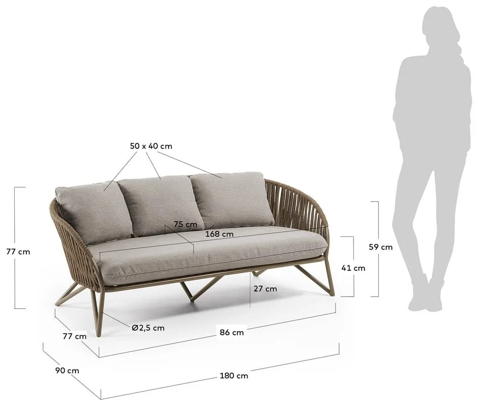 Jasnobrązowa sofa ogrodowa Branzie – Kave Home