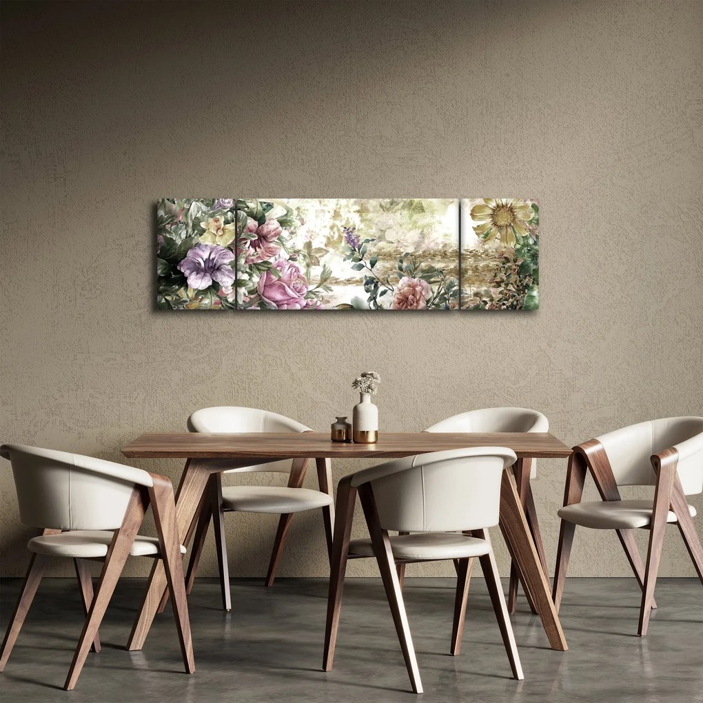 Obraz - Designerskie kwiaty (170x50 cm)