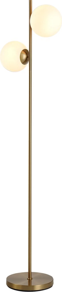 Lampa podłogowa Lampa stojąca Lampa stojąca podłogowa 2-częściowy szklany klosz złota + biała | Aosom.pl