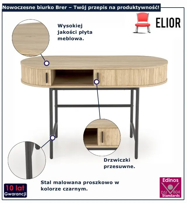 Biurko nowoczesne w kolorze naturalnym K9-E15
