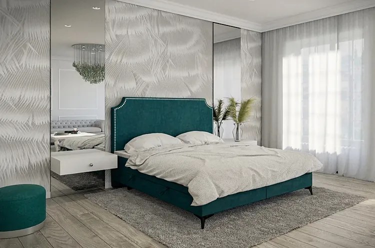 Pojedyncze łóżko boxspring 90x200 32 kolory M7-S14