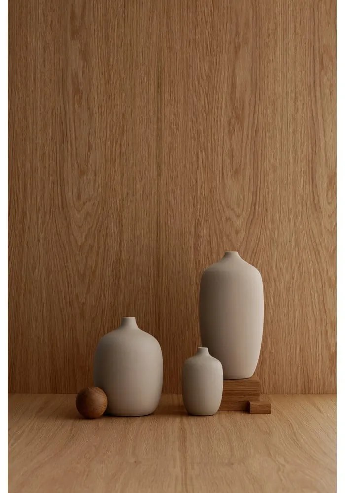 Beżowy ceramiczny wazon Blomus Nomad, wys. 21 cm