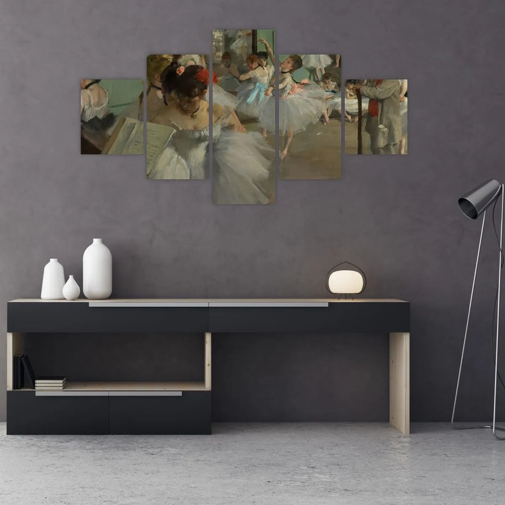 Obraz - Edgar Degas, The Dance Class, reprodukcje (125x70 cm)