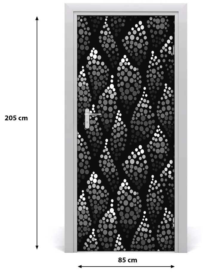 Naklejka fototapeta na drzwi Czarno-białe kropki