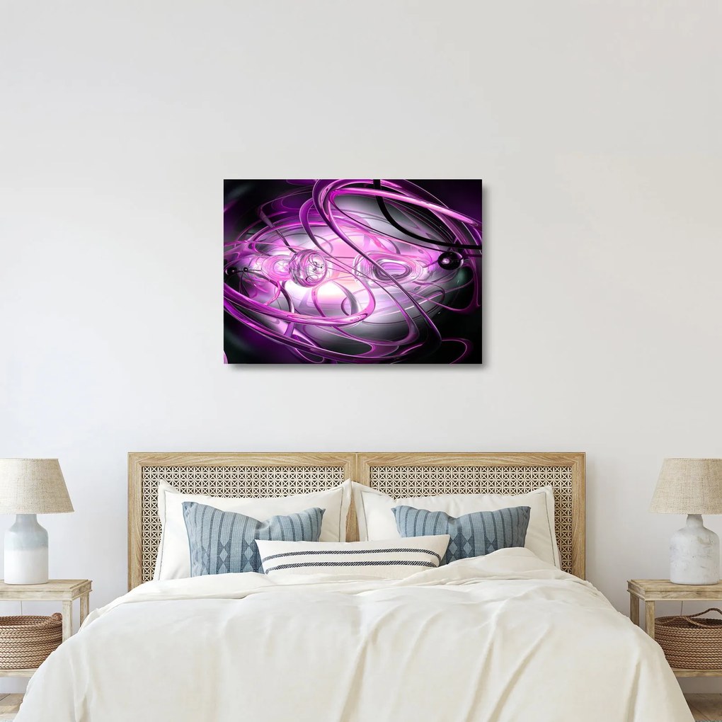 Obraz na szkle - piękna fioletowa abstrakcja (70x50 cm)