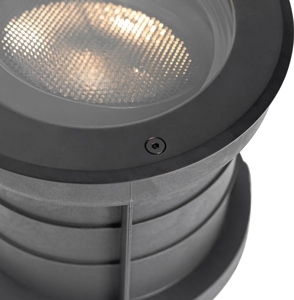 Zestaw 6 ściemnialnych zewnętrznych reflektorów gruntowych czarnych IP65 z LED - Delux Honey