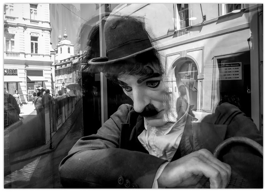 Obraz - Charles Chaplin w Pradze (70x50 cm)