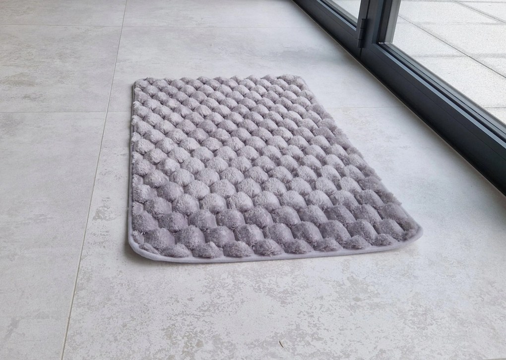 Dywanik antypoślizgowy Szary 50x80 cm Dekoracyjny gumowy spód uniwersalny