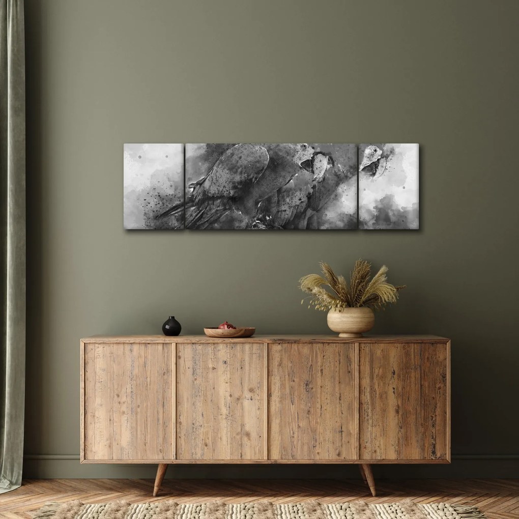 Obraz - Papugi akwarelowe (170x50 cm)
