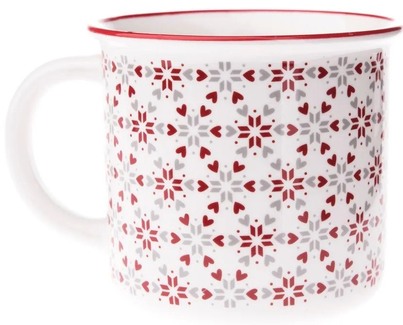 Biały porcelanowy kubek ze świątecznym motywem 380 ml – Dakls