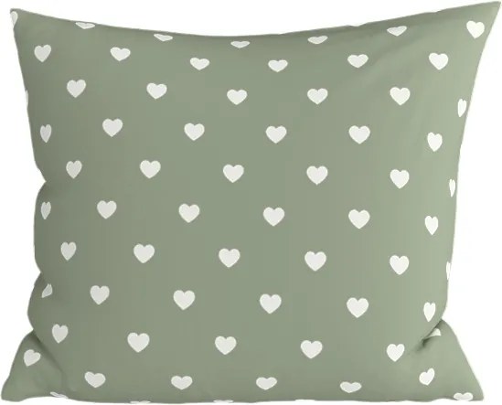 Bawełniana poszewka na poduszkę SAGHEARTS POLY 45x45 cm, zielona