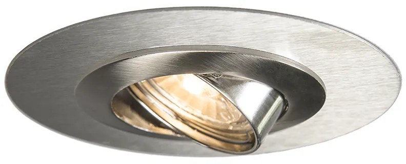 Okrągły reflektor wnękowy stalowy, pochylny z pierścieniem wypełniającym - Edu