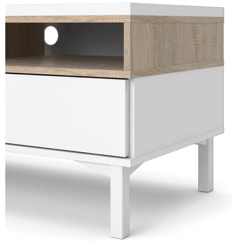Biała szafka pod TV 156x48x48 cm Roomers – Tvilum