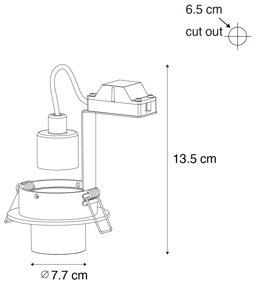 Zestaw 6 reflektorów wpuszczanych Ciemny brąz GU10 35mm Okrągłe z regulacją - Installa