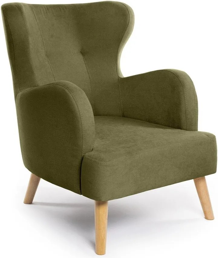 Zielony fotel typu uszak Noemye – Bonami Selection