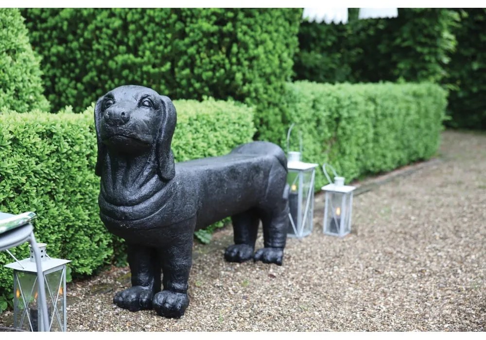 Czarna ławka ogrodowa Dachshund – Esschert Design