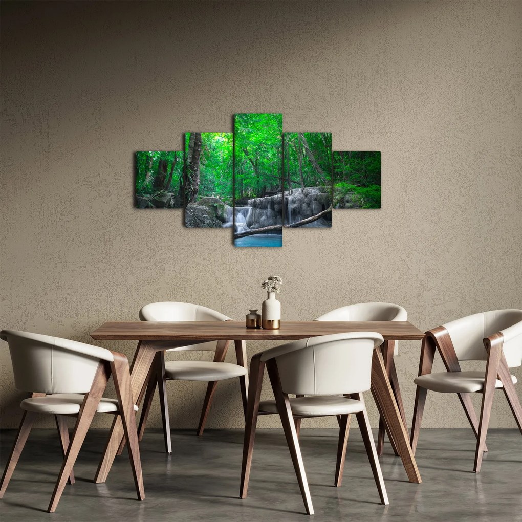 Obraz - Wodospad Erawan, Kanchanaburi, Tajlandia (125x70 cm)