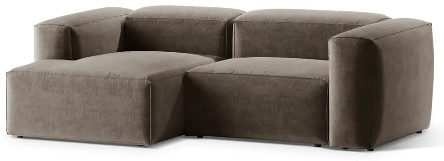 Brązowy narożnik (lewostronny/z szezlongiem) Bergamo – Cosmopolitan Design