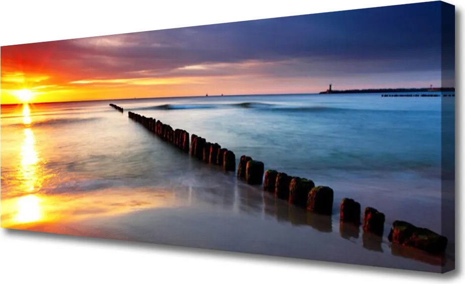 Obraz canvas Blask Słońca na Morskiej Tafli