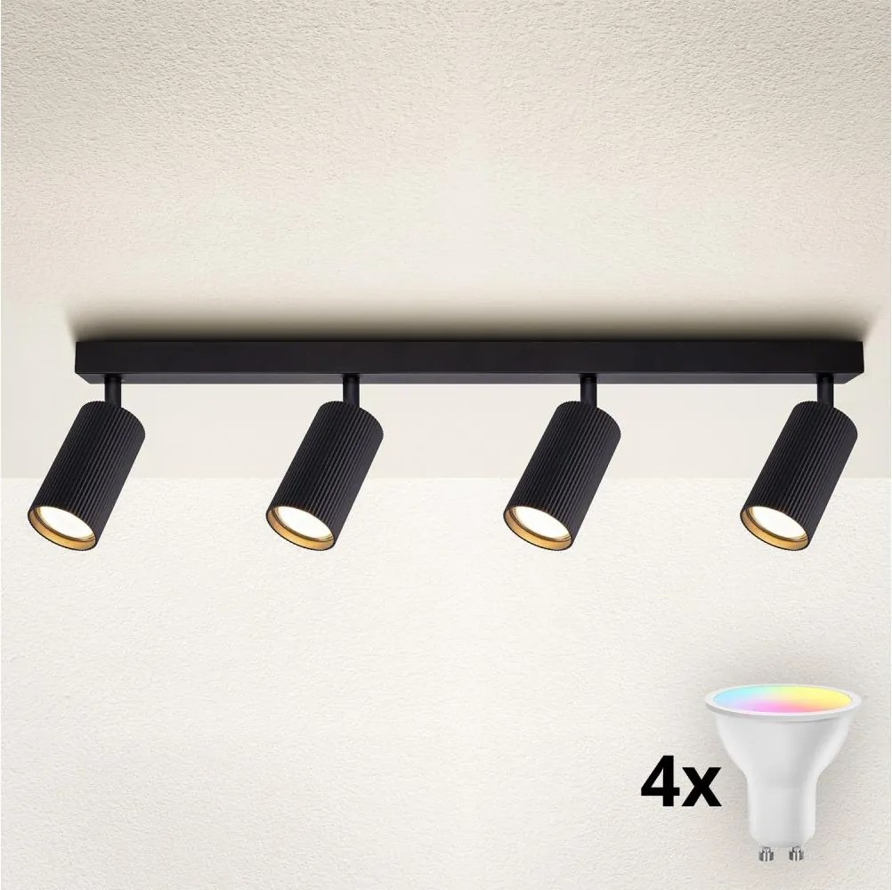 Brilagi - LED RGBW Ściemnialna oprawa punktowa SELE MODERN 4xGU10/6W/230V czarna